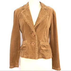 Sashimi VTG Lt. Brn Cord. Jacket w/ruffle detail M